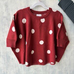 Cartwheels- Toddler polka dot poncho- Red